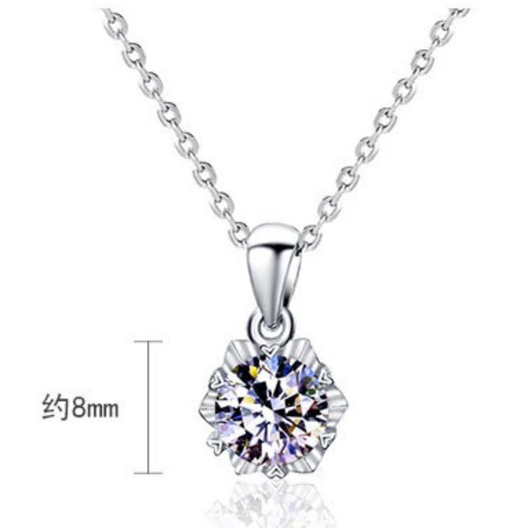 Certified 1ct. t.w. Moissanite Diamond Snowflake Necklace NEW B - Picture 8 of 11